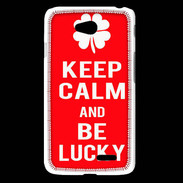 Coque LG L65 Keep Calm Be Lucky Rouge