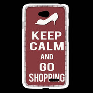 Coque LG L65 Keep Calm Go Shopping Brique