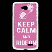 Coque LG L65 Keep Calm Ride on Rose