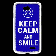 Coque LG L65 Keep Calm Smile Bleu
