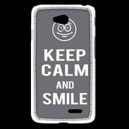 Coque LG L65 Keep Calm Smile Gris