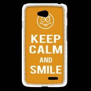 Coque LG L65 Keep Calm Smile Orange
