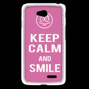 Coque LG L65 Keep Calm Smile Rose