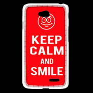 Coque LG L65 Keep Calm Smile Rouge