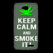Coque LG L65 Keep Calm Smoke it Gris