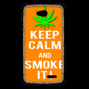 Coque LG L65 Keep Calm Smoke it Orange