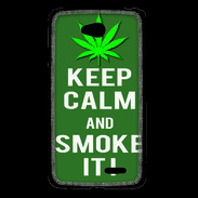 Coque LG L65 Keep Calm Smoke it Kaki