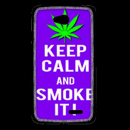 Coque LG L65 Keep Calm Smoke it Violet