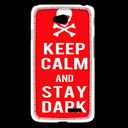 Coque LG L65 Keep Calm Stay dark Rouge