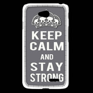 Coque LG L65 Keep Calm Stay strong Gris