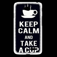 Coque LG L65 Keep Calm Take a cup Noir