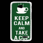 Coque LG L65 Keep Calm Take a cup Vert