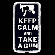 Coque LG L65 Keep Calm Take a gun Noir