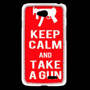 Coque LG L65 Keep Calm Take a gun Rouge