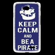Coque LG L65 Keep Calm Be a Pirate Bleu