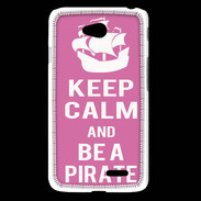 Coque LG L65 Keep Calm Be a Pirate Rose