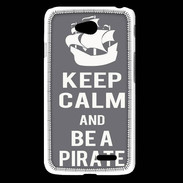 Coque LG L65 Keep Calm Be a Pirate Gris