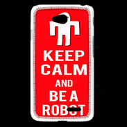Coque LG L65 Keep Calm Be a Robot Rouge