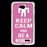 Coque LG L65 Keep Calm Be a Robot Rose