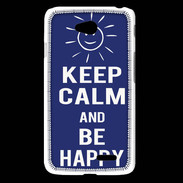 Coque LG L65 Keep Calm Be Happy Bleu