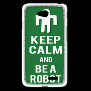 Coque LG L65 Keep Calm Be a Robot Vert
