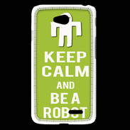 Coque LG L65 Keep Calm Be a Robot Vert pomme