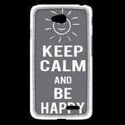 Coque LG L65 Keep Calm Be Happy Gris