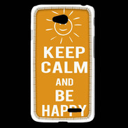 Coque LG L65 Keep Calm Be Happy Orange