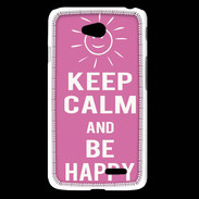 Coque LG L65 Keep Calm Be Happy Rose