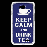 Coque LG L65 Keep Calm Drink Tea Bleu