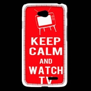 Coque LG L65 Keep Calm Watch TV Rouge