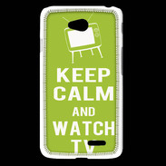 Coque LG L65 Keep Calm Watch TV Vert pomme