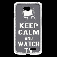 Coque LG L65 Keep Calm Watch TV Gris