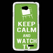 Coque LG L65 Keep Calm Watch TV Vert