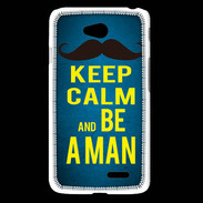 Coque LG L65 Keep Calm Be a Man Bleu