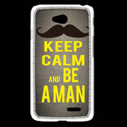 Coque LG L65 Keep Calm Be a Man Gris