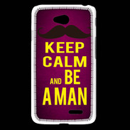 Coque LG L65 Keep Calm Be a Man Rose