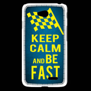 Coque LG L65 Keep Calm and Be Fast Bleu