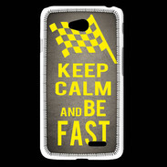 Coque LG L65 Keep Calm and Be Fast Gris