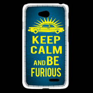 Coque LG L65 Keep Calm and Be Furious Bleu
