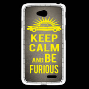 Coque LG L65 Keep Calm and Be Furious Gris