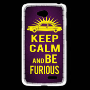 Coque LG L65 Keep Calm and Be Furious Violet