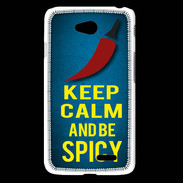 Coque LG L65 Keep Calm and Be Spicy Bleu