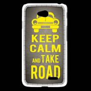 Coque LG L65 Keep Calm and Take o road 2 Gris
