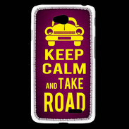 Coque LG L65 Keep Calm and Take o road 2 Rose