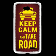 Coque LG L65 Keep Calm and Take o road 2 Rouge