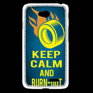 Coque LG L65 Keep Calm and Burn Out Bleu