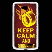 Coque LG L65 Keep Calm and Burn Out Rouge
