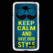 Coque LG L65 Keep Calm and Have a good Style Bleu