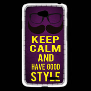 Coque LG L65 Keep Calm and Have a good Style Violet